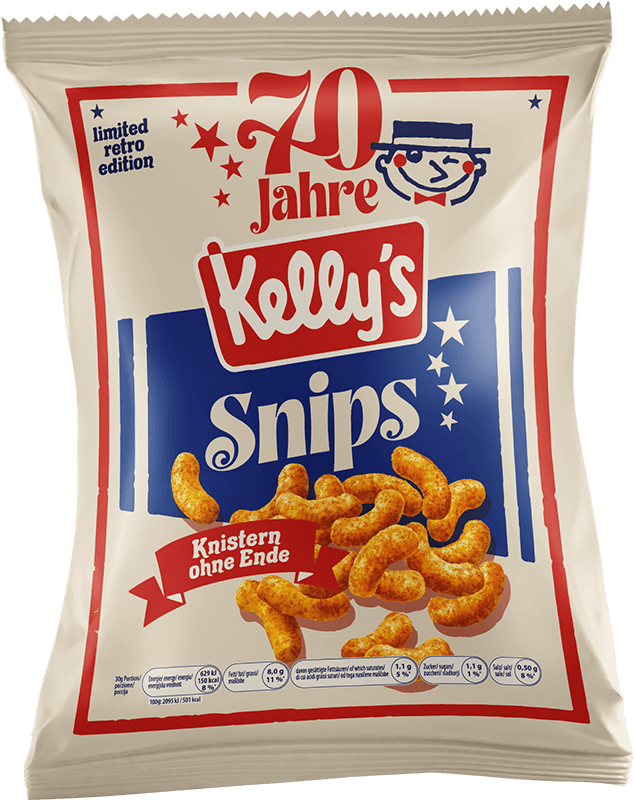 Verpackung von Kelly’s Snips 70 Jahre Retro Edition